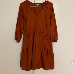 Tiered, sleeved mini dress